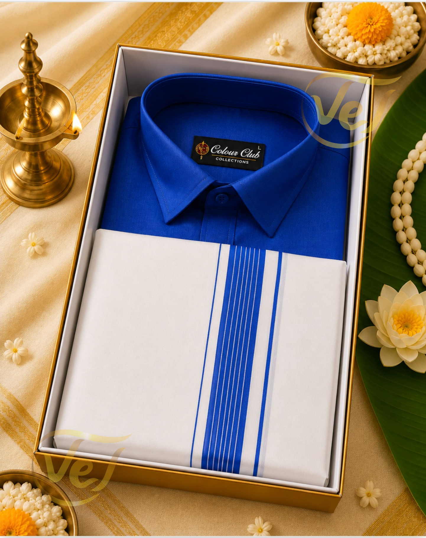 Vidiyal Matching Club Dhoti and Shirt set (Multiple colours and sizes available)