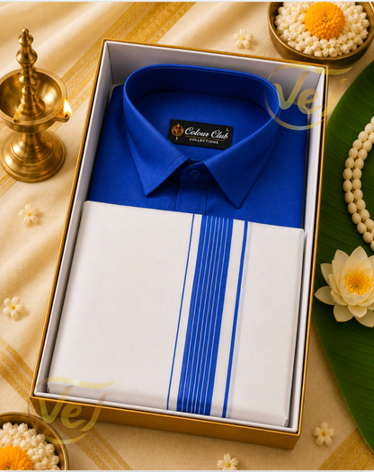 Vidiyal Matching Club Dhoti and Shirt set (Multiple colours and sizes available)