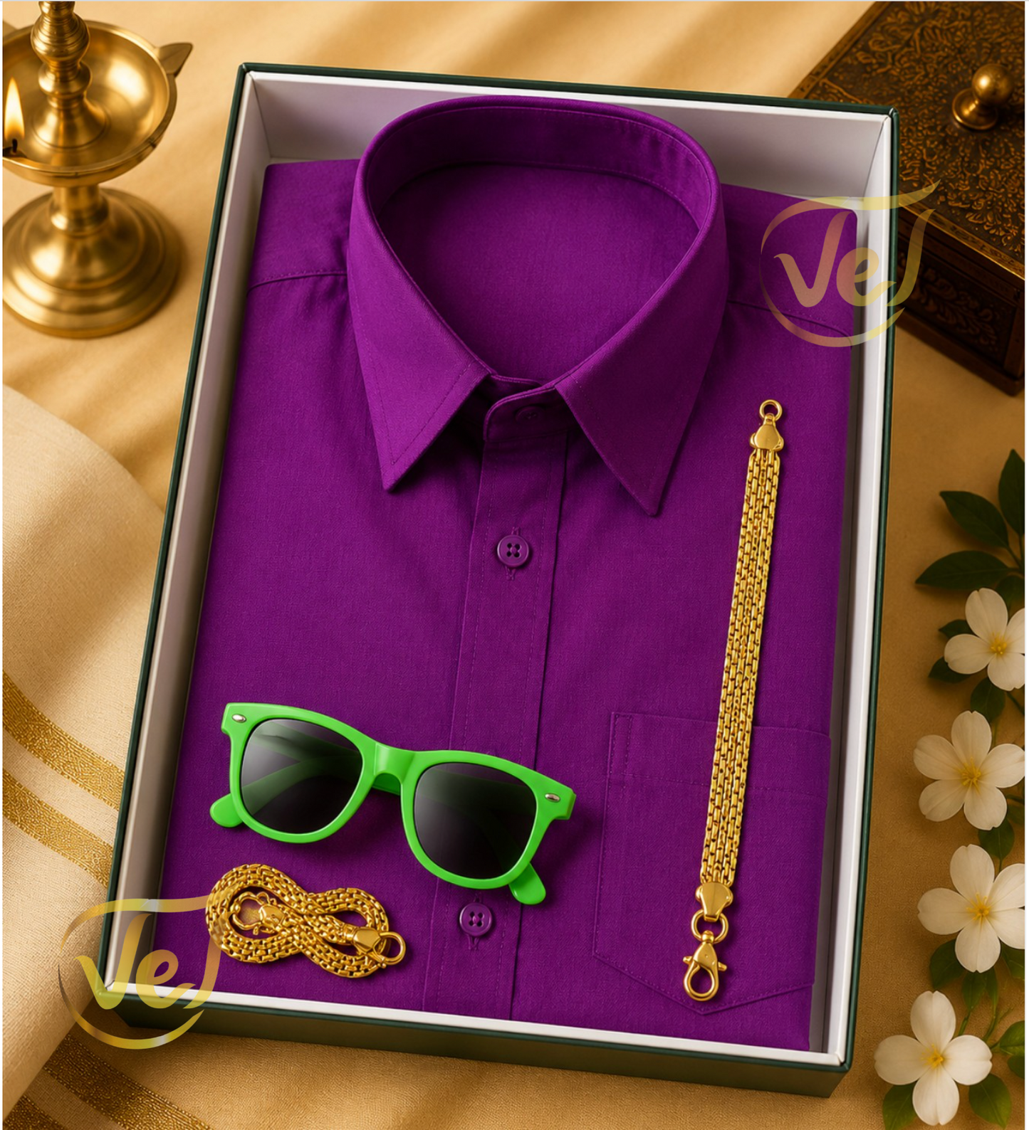 Meia Kids Junior Full Set (Dhoti, Shirt, Sunglasses, Chain & Bracelet) | Multiple Colours & Sizes and Sizes available