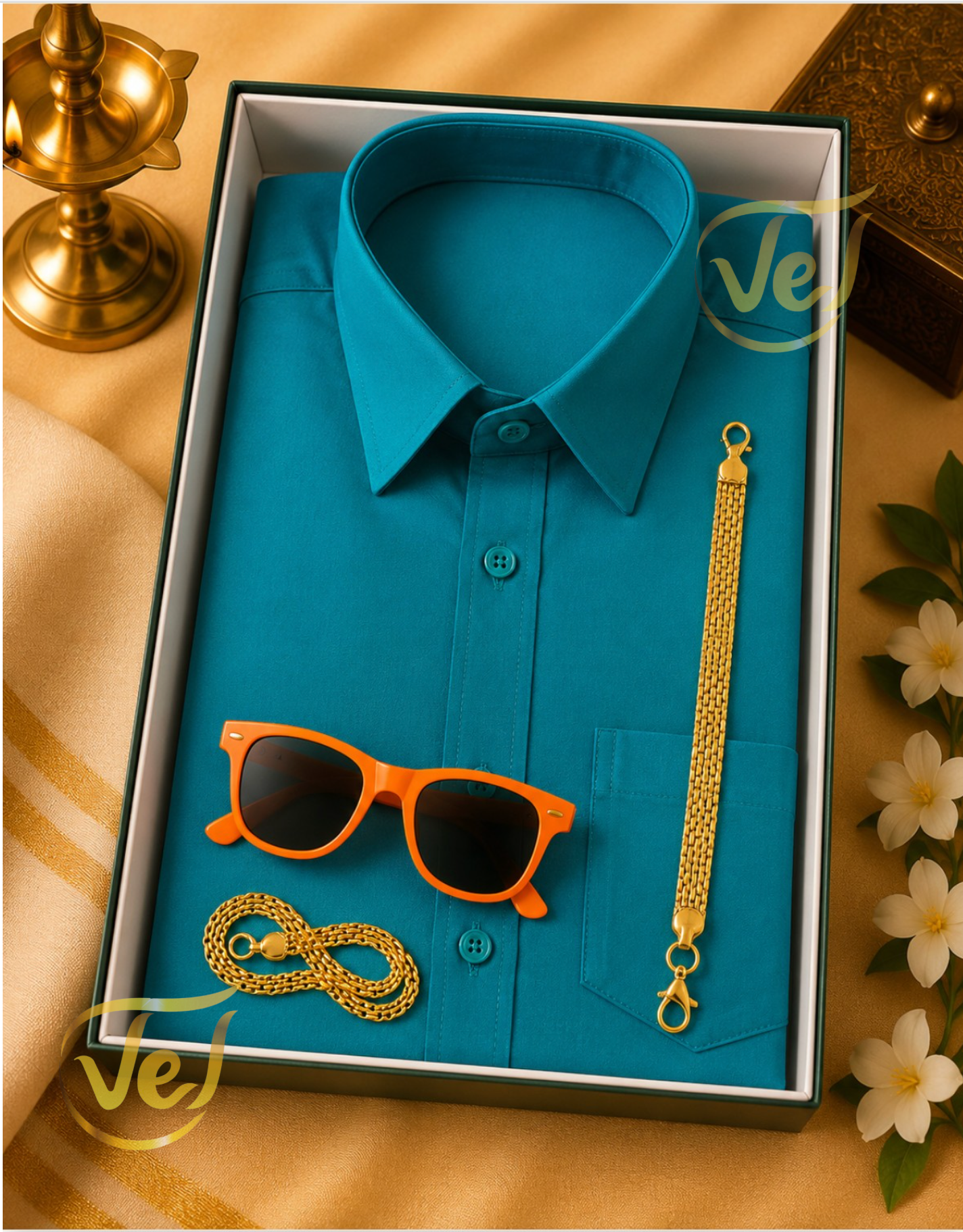 Meia Kids Junior Full Set (Dhoti, Shirt, Sunglasses, Chain & Bracelet) | Multiple Colours & Sizes and Sizes available