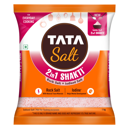 Tata Salt 2In1 Shakti 1Kg Lodised Salt + Rock Salt