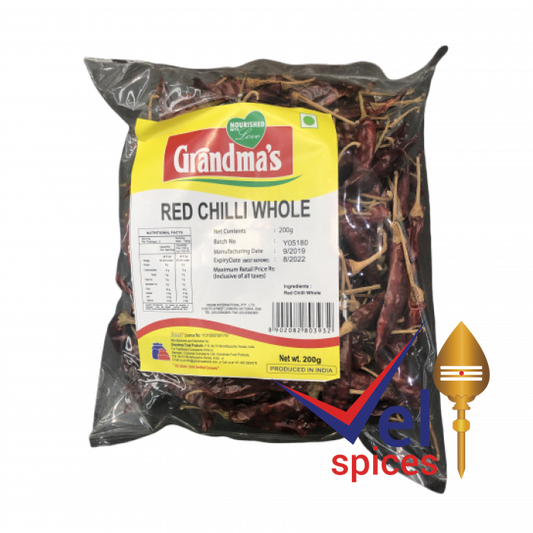 Grandmas Red Chilli Whole 200G