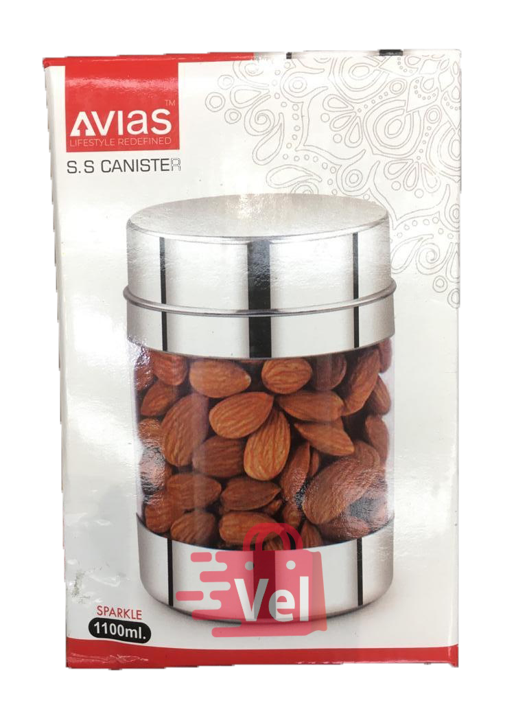 Avias Stainless Steel Canister 1100Ml