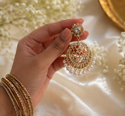 Tejas Chandbali Jhumka/Jimmiki Earrings - Online Only - For Weddings, Festive Wear, Pooja & Parties