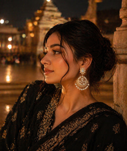 Tejas Chandbali Jhumka/Jimmiki Earrings - Online Only - For Weddings, Festive Wear, Pooja & Parties