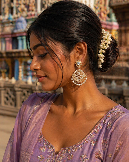 Tejas Chandbali Jhumka/Jimmiki Earrings - Online Only - For Weddings, Festive Wear, Pooja & Parties