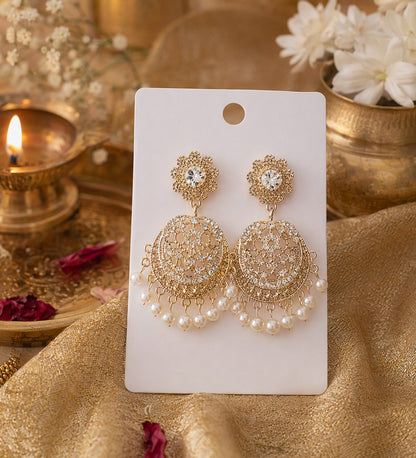 Tejas Chandbali Jhumka/Jimmiki Earrings - Online Only - For Weddings, Festive Wear, Pooja & Parties