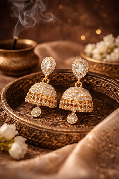 Noorè Jhumka/Jimmiki Earrings - Online Only - For Festive Wear, Pooja, Weddings & Parties