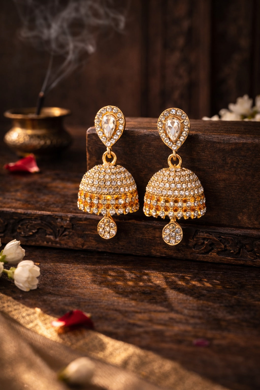 Noorè Jhumka/Jimmiki Earrings - Online Only - For Festive Wear, Pooja, Weddings & Parties
