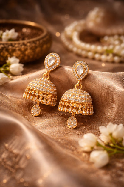 Noorè Jhumka/Jimmiki Earrings - Online Only - For Festive Wear, Pooja, Weddings & Parties