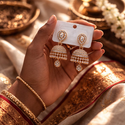 Noorè Jhumka/Jimmiki Earrings - Online Only - For Festive Wear, Pooja, Weddings & Parties