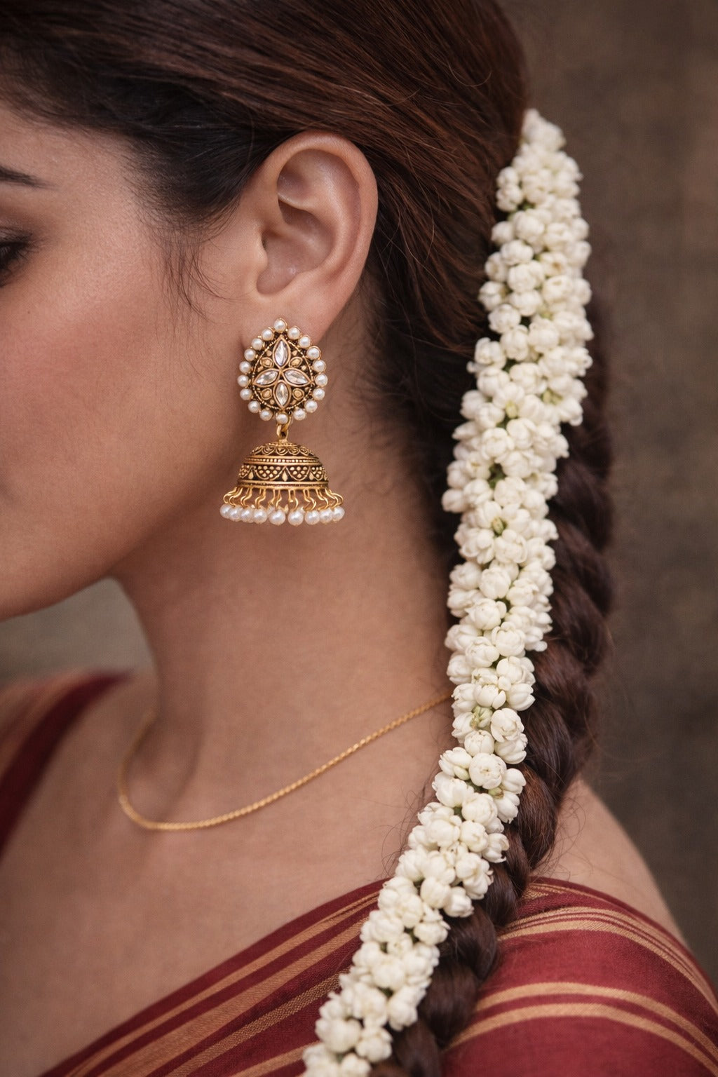 Veera Heritage Jhumka/Jimmiki Earrings - Online Only - For Festive Wear, Pooja, Weddings & Parties