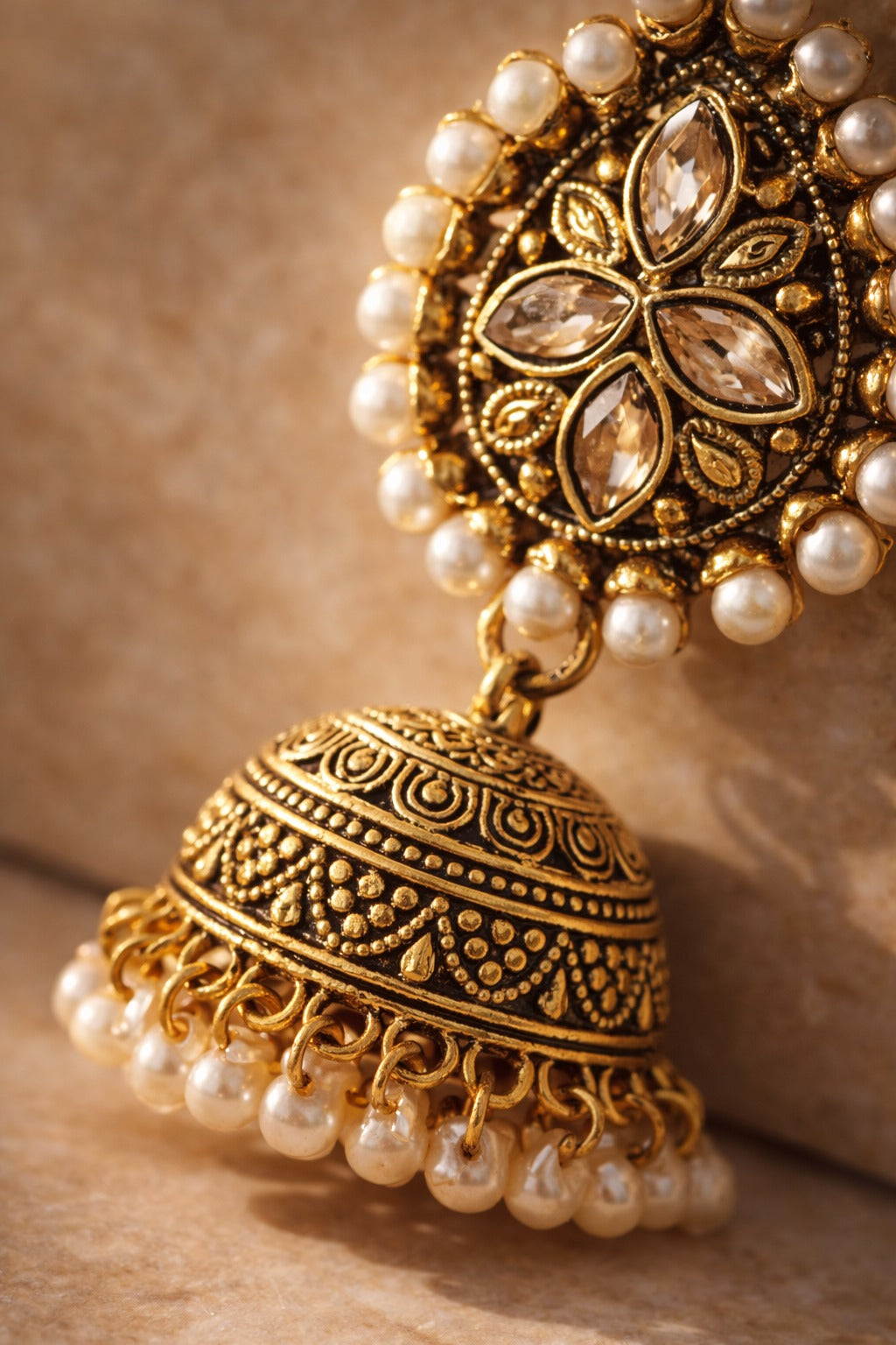 Veera Heritage Jhumka/Jimmiki Earrings - Online Only - For Festive Wear, Pooja, Weddings & Parties