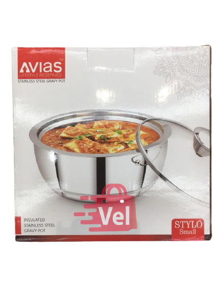 Avias Stylo Small Stainless Steel Gravy Pot With Glass Lid