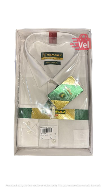 Ramraj Cotton leader white shirt prestigious fit