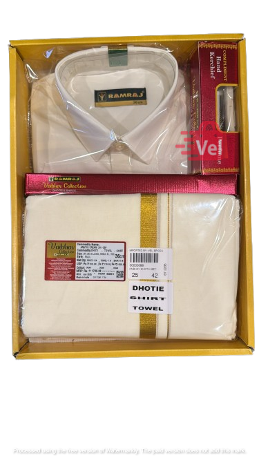Ramraj Dhoti, Shirt and Towel set