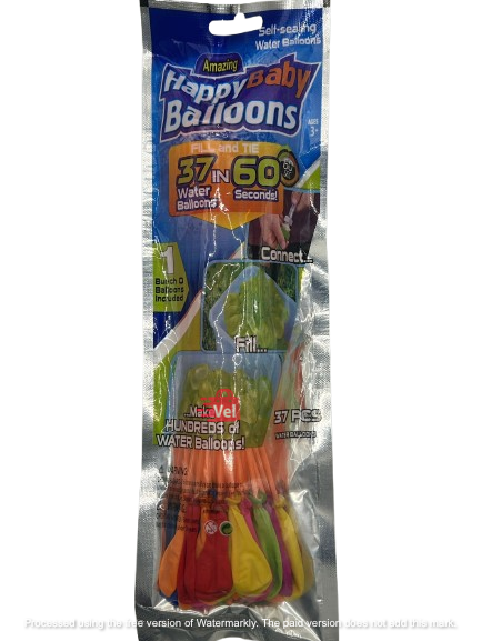 Happy Baby Balloons (Self Sealing) 37 Pcs