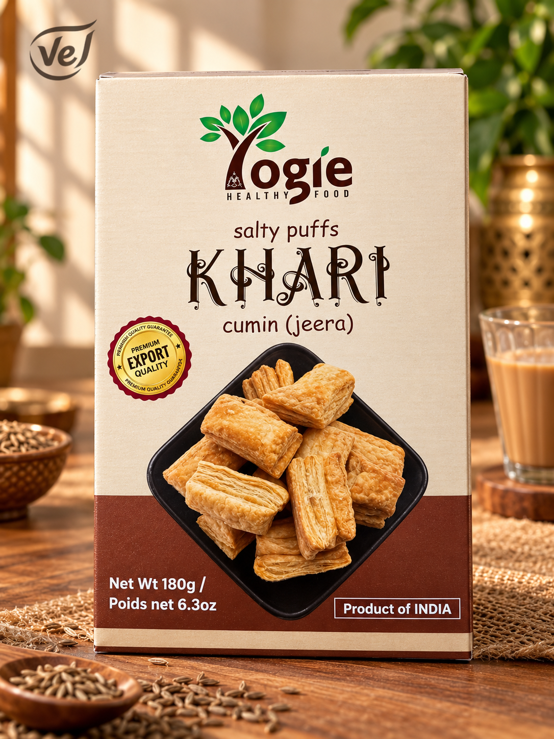 Yogie Salty Puffs Khari Cumin (Jeera) 180g-Festival Sale