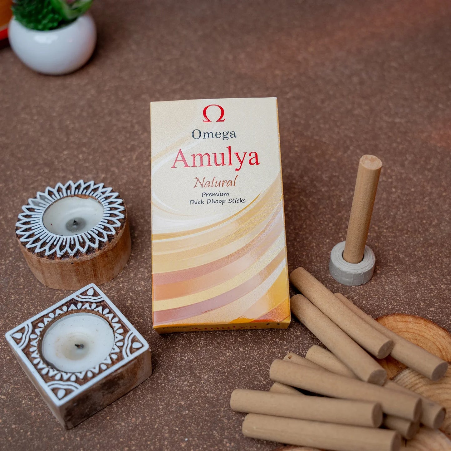 Omega Amulya Natural Premium Thick Dhoop Stick 10 sticks