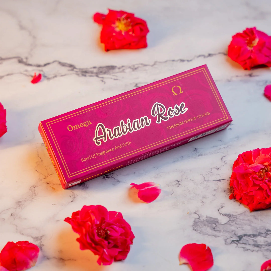 Omega Arabian Rose Dhoop Pack  (12 x 10sticks)