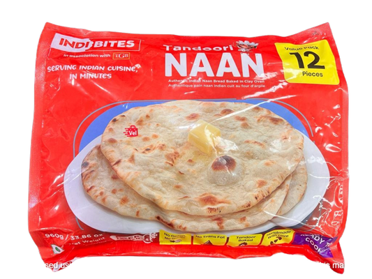 Indibites Tandoori Naan 960G frozen