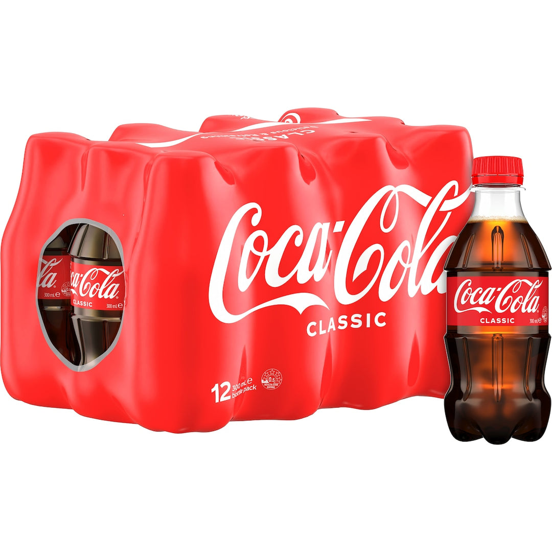 Coca - Cola (Coke) Classic Soft Drink Mini Bottles 300ml X 12 Pack