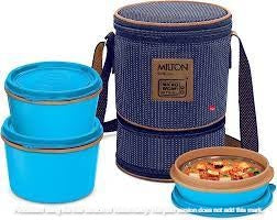 Milton Steel Softline Tiffin Tasty Lunch 4Pcs( blue color )