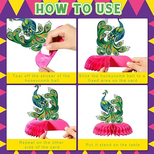 Diwali Honeycomb Centerpiece Decorations – Assorted – Diwali Table Toppers & Party Decor