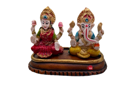 Car Dashboar Idol of God Ganesh and Laxmi