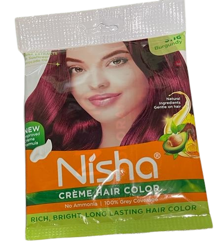 Nisha Creame Hair Colour Burgundy 30Ml