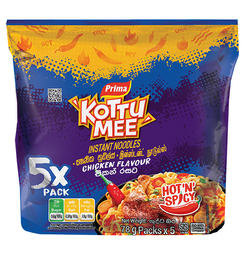 Prima Kottu Mee Instant Noodles Chicken 78G X 5 Pack