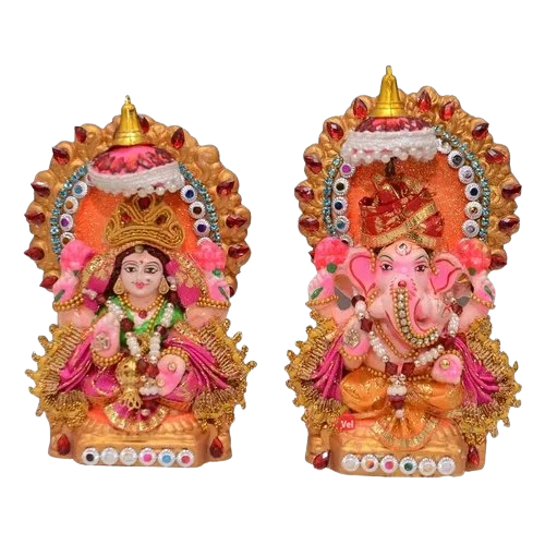 God Ganesh and Goddess Lakshmi Idols Set 10cm