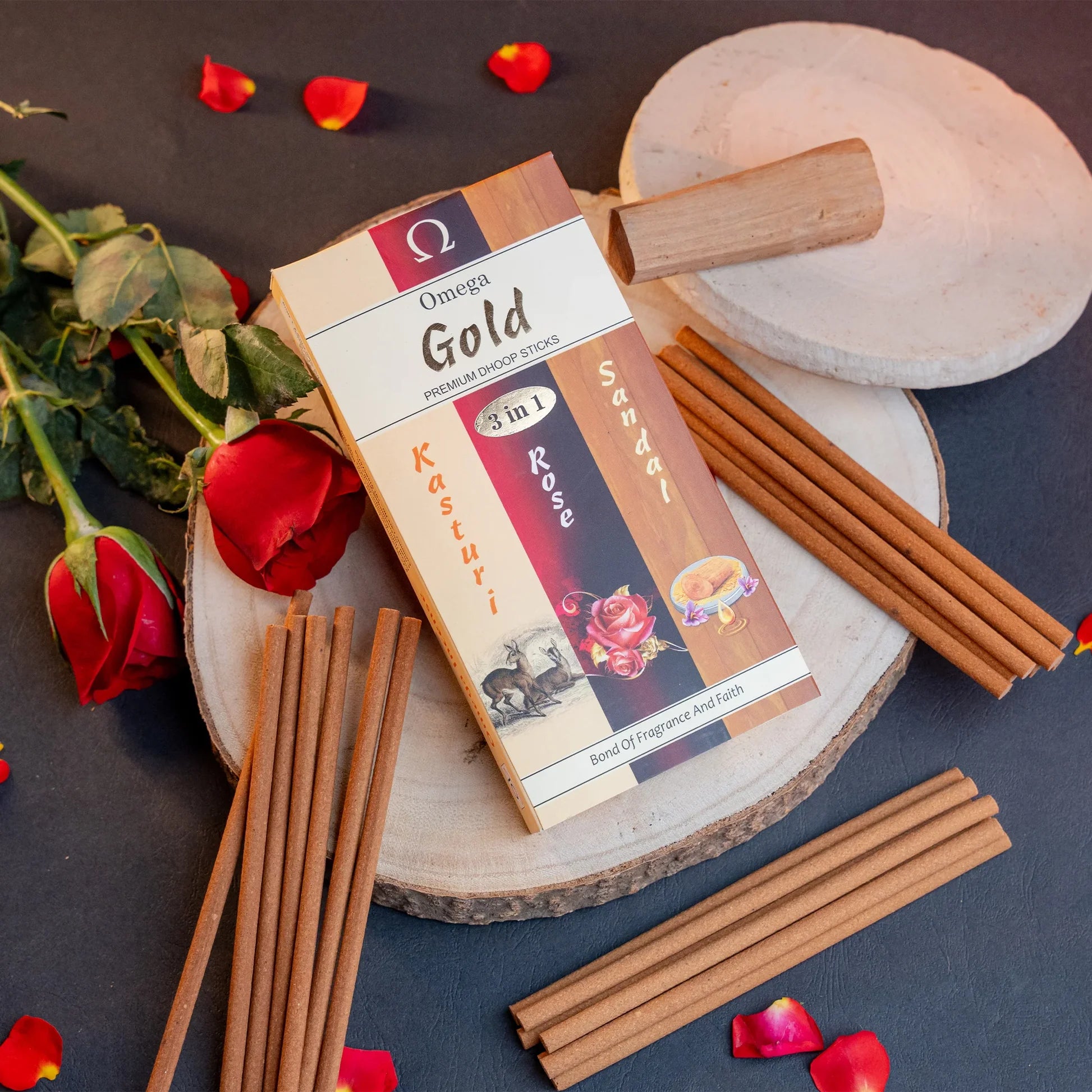 Omega Gold Premium Dhoop Stick 3 In 1 90G – Vel Spices