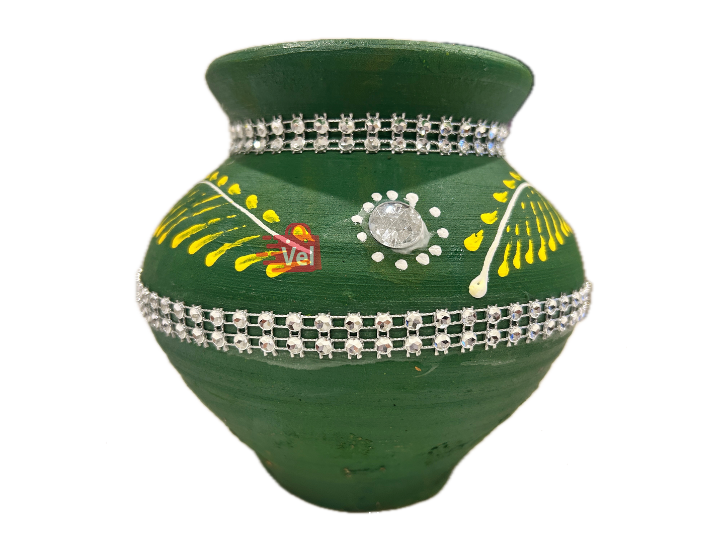 Divine Karwa – Traditional Green Clay Pot for Karwa Chauth Rituals | Handcrafted Mitti Karwa for Puja