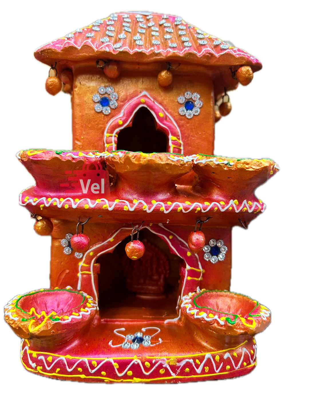 Big Diwali Hatri - Traditional Handcrafted Pooja Decor Plate for Lakshmi Puja & Festival Decoration