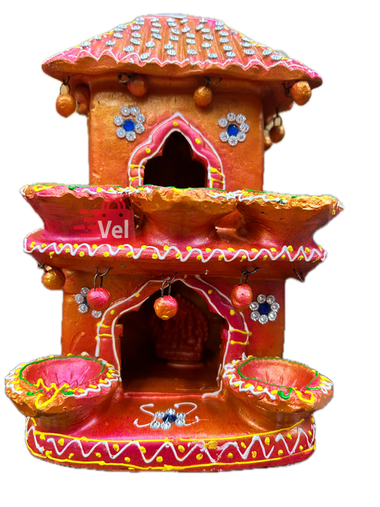 Big Diwali Hatri - Traditional Handcrafted Pooja Decor Plate for Lakshmi Puja & Festival Decoration
