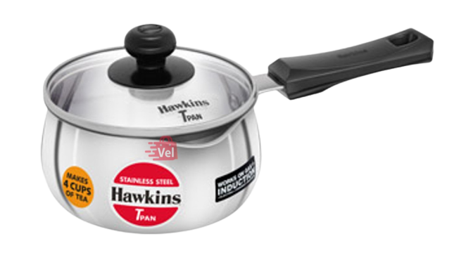 Hawkins Stainless Steel Tea Pan With Glass Lid 1Lt