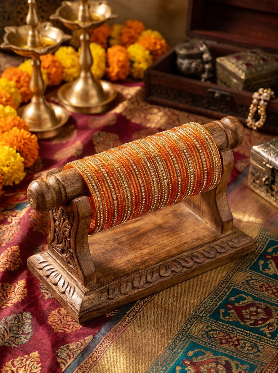 Orange Bangles Full set(multiple sizes available) - Varalakshmi sale