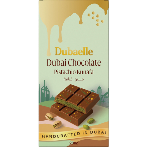 Dubaelle Pistachio Kunafa Chocolate 200G