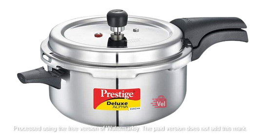 Prestige Deluxe alpha SVACHH Stainless Steel Deep Pan Pressure Cooker 5 Litre