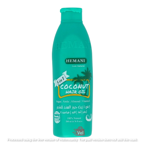 Hemani Coconut Hair Oil 5 In 1 200Ml Green