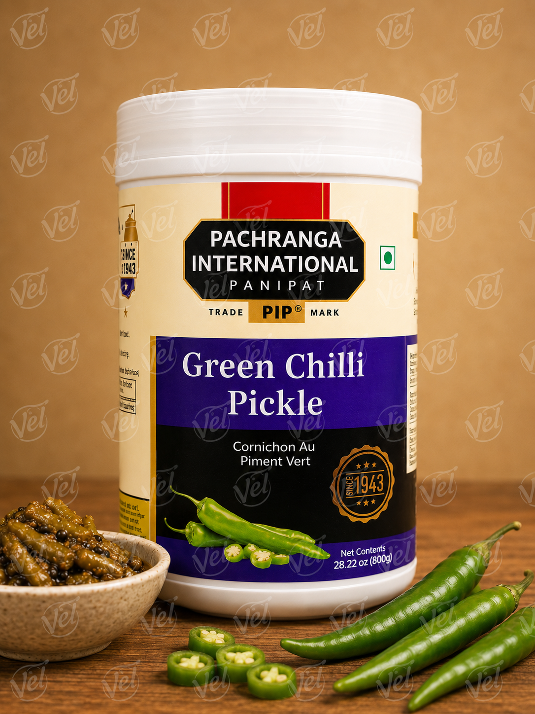 PIP Pachranga Green Chilli Pickle 800G