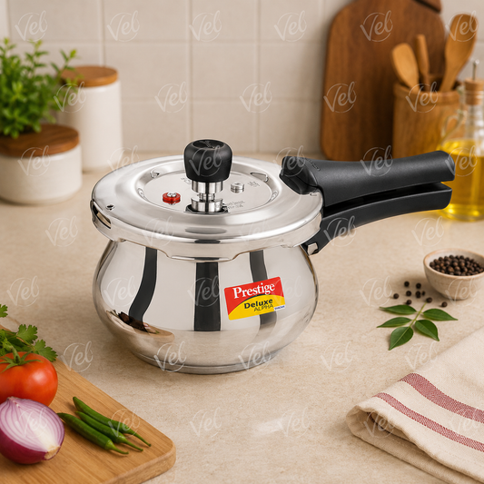 Prestige Deluxe Alpha Svachh Stainless Steel Pressure Cooker Handi 2.0L