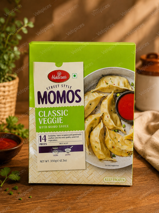 Haldiram’s Street Style Momos Classic Veggie with Momo Sauce 350g – 14 Pieces