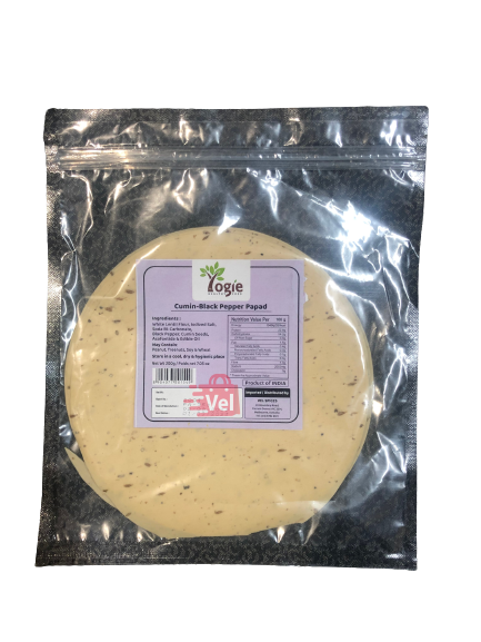 Yogie Cumin Black Pepper Papad 200G