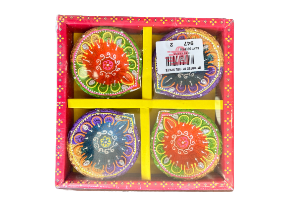 Colour Chutti (Diya) 4Pcs Without Wax Design 1