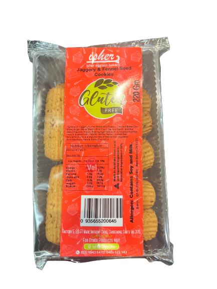 Isher Gluten Free Jaggery and Fennel Cookies 220G