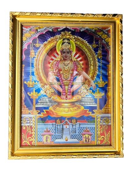 Ayyappan Swamy Pooja Pack (Photo frame, Swamy Veshti, 2 Dollar, 2 Maalai)