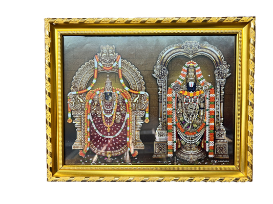 God Venkateswar and Padmavathi Picture, Photo Frame 13"x11"