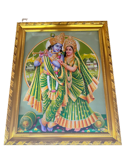 Radha Krishna Photo, Picture Frame 13"x11"